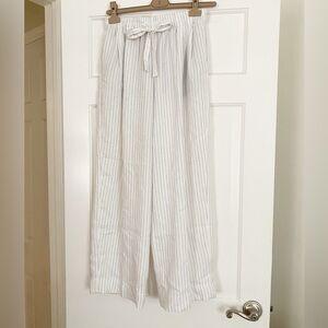 Vince White Pinstripe Pleated Loose Pants